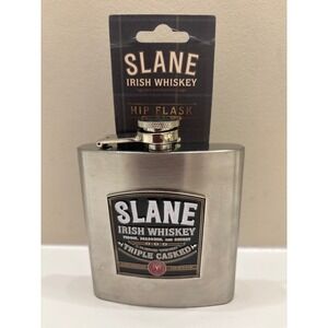 Slane Irish Whiskey Stainless Steel 6 oz Hip Flask Triple Casked